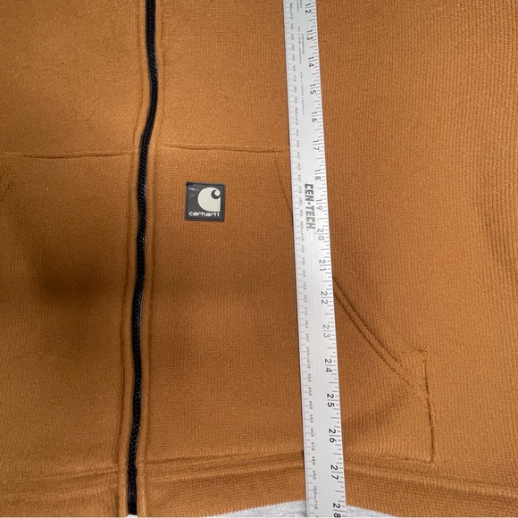Carhartt Vest Mens Medium Brown Full Zip Fleece Workwear - Picture 7 of 8